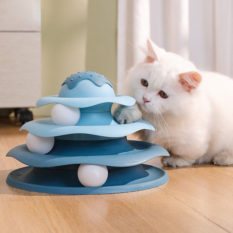 Interactive Squeaky Plush Dog Toy - Jouet rotatif avec balle pour chat